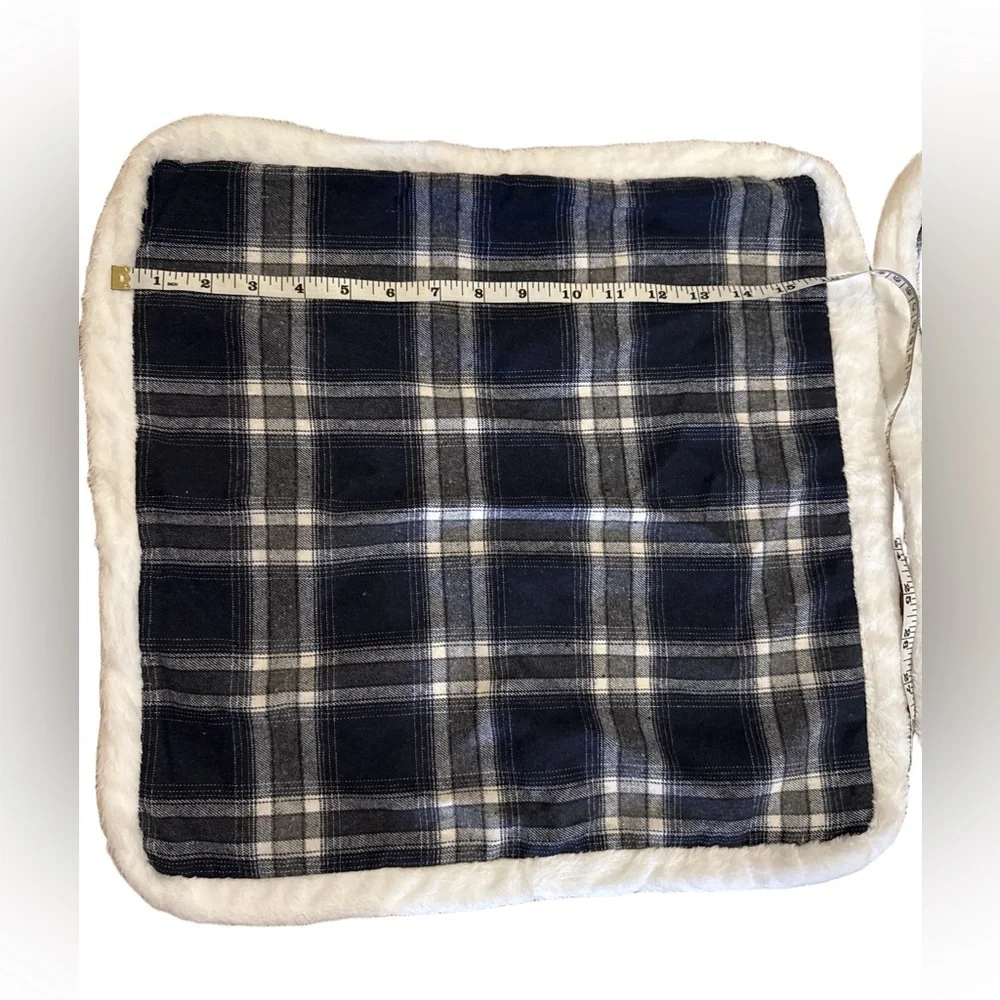 Plaid Blue and White set of 2 pillow cover